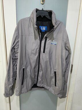 Super Bowl LIII Official Guest Services Jacket Men’s Large Gray Zip Up